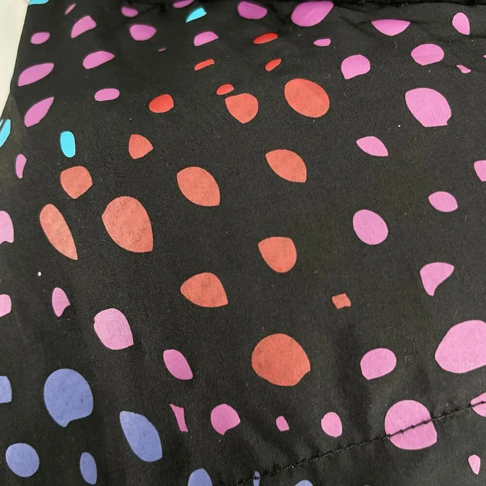 Lazy Oaf Midnight Lizard Puffer Jacket Black Rainbow Spotted Coat Unisex Size S